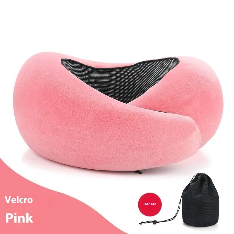 Memory Foam Travel Neck Pillow – 360° Support for Plane, Car & Office | Velcro & Buckle Styles