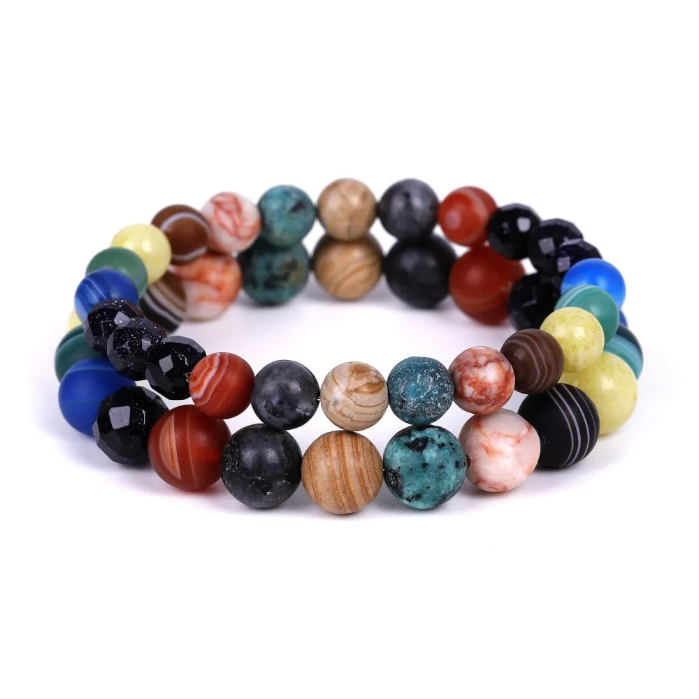 Solar System Planets Natural Stone Bracelet