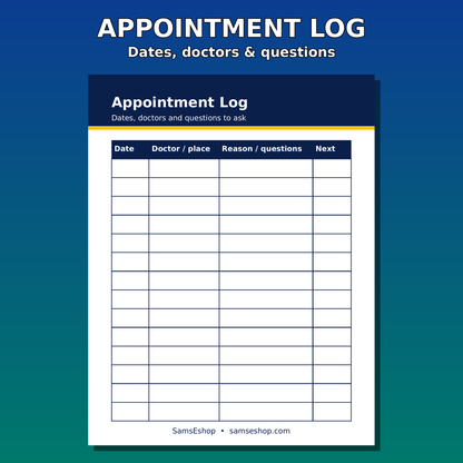 Appointment log page