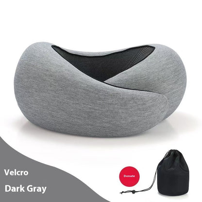 Memory Foam Travel Neck Pillow – 360° Support for Plane, Car & Office | Velcro & Buckle Styles