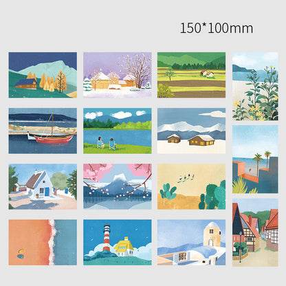 Aesthetic Travel Photo Postcard Wall Collage Set