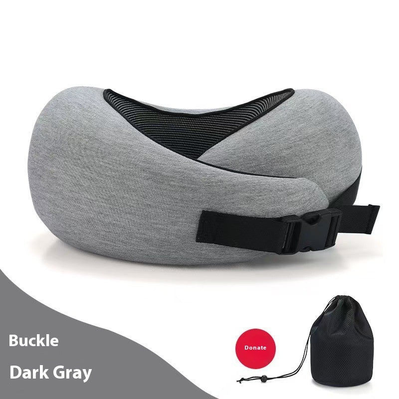 Memory Foam Travel Neck Pillow – 360° Support for Plane, Car & Office | Velcro & Buckle Styles