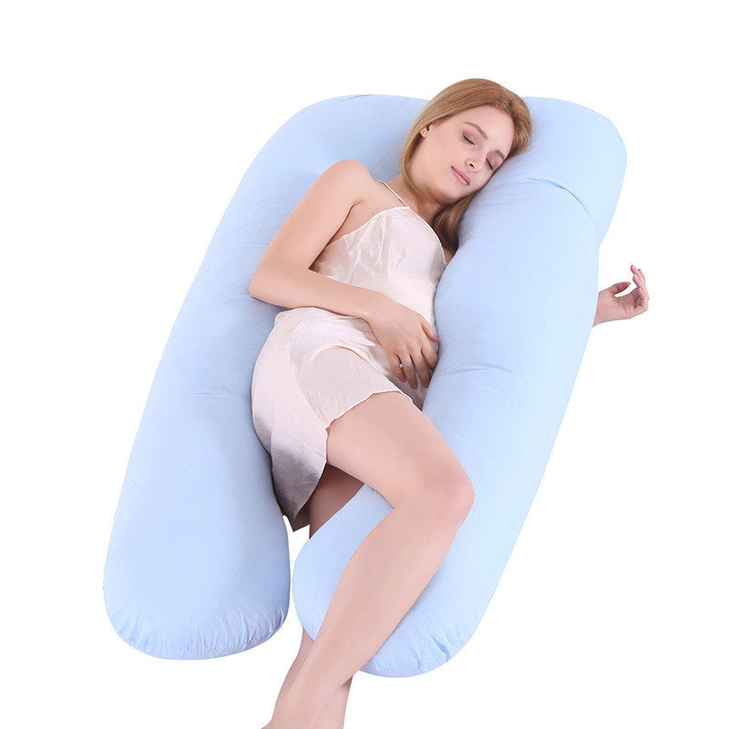 U-Shaped Pregnancy Pillow – Cooling Ice Silk & Cotton Maternity Body Pillow | 130x70cm | 4 Colors
