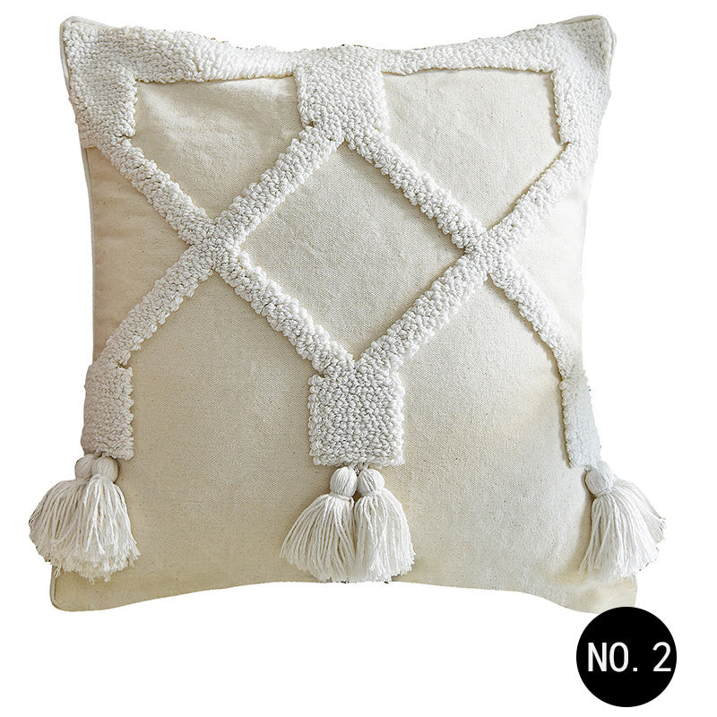 Geometric Abstract Cotton & Linen Cushion Cover – Boho Decorative Pillow Case | 45x45cm & 50x30cm