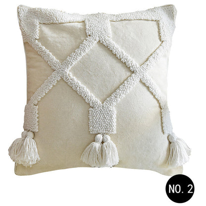 Geometric Abstract Cotton & Linen Cushion Cover – Boho Decorative Pillow Case | 45x45cm & 50x30cm
