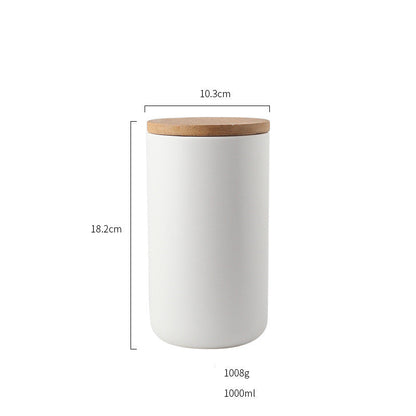 Modern Kitchen Canister with Air Tight Wood Lid