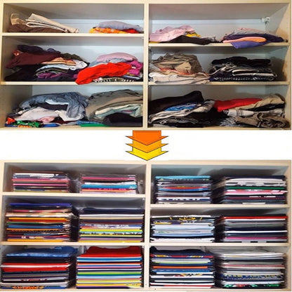 Space-Saving T-Shirt Folder and Clothes Storage System
