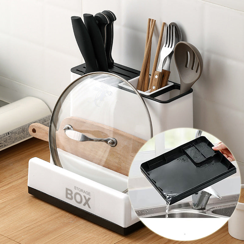 Kitchen Tableware Storage Holder & Plastic Knife Rack