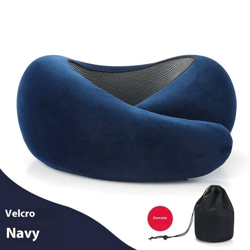 Memory Foam Travel Neck Pillow – 360° Support for Plane, Car & Office | Velcro & Buckle Styles