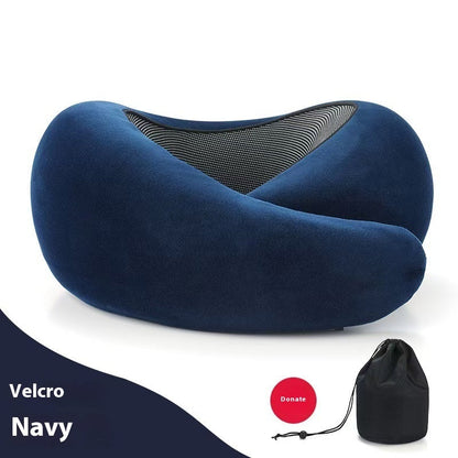 Memory Foam Travel Neck Pillow – 360° Support for Plane, Car & Office | Velcro & Buckle Styles
