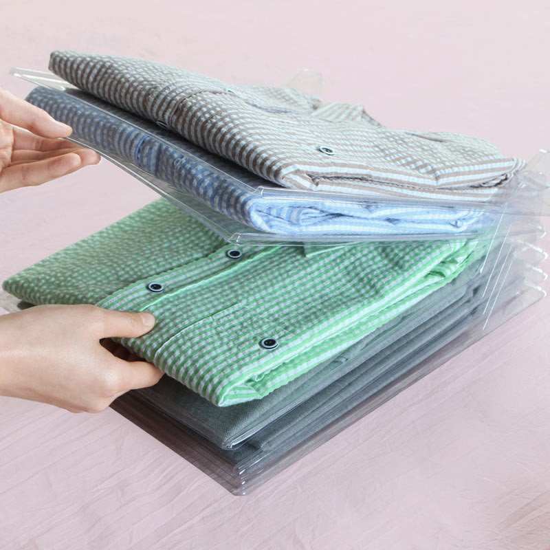 Space-Saving T-Shirt Folder and Clothes Storage System