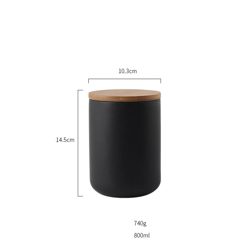 Modern Kitchen Canister with Air Tight Wood Lid