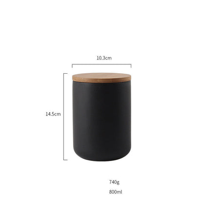 Modern Kitchen Canister with Air Tight Wood Lid