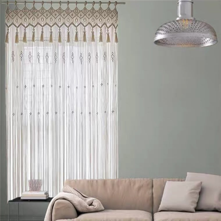 Bohemian Hand-Woven Macrame Tapestry Curtain