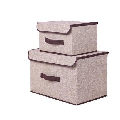 Collapsible Fabric Storage Box with Lid