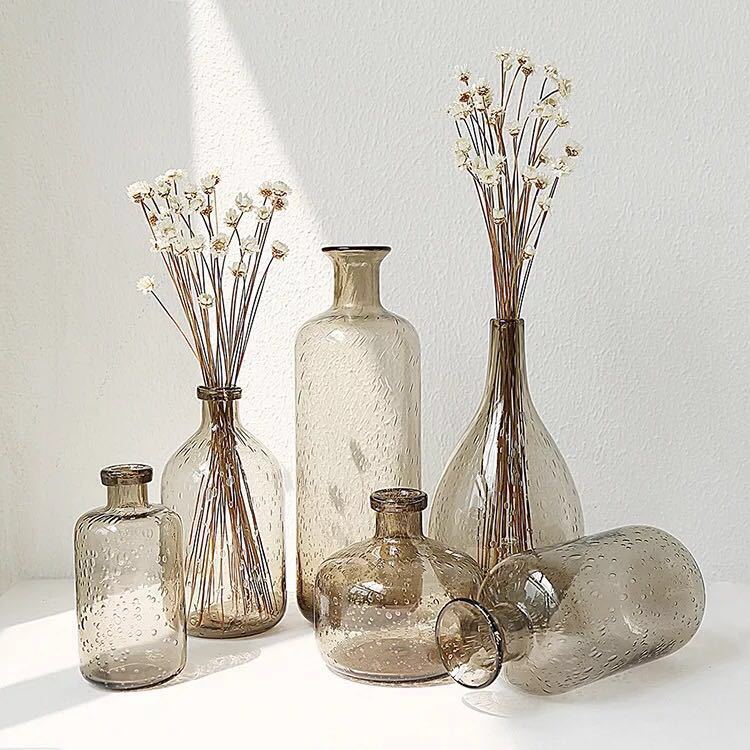 Aesthetic Clear Bubble Glass Flower Vase