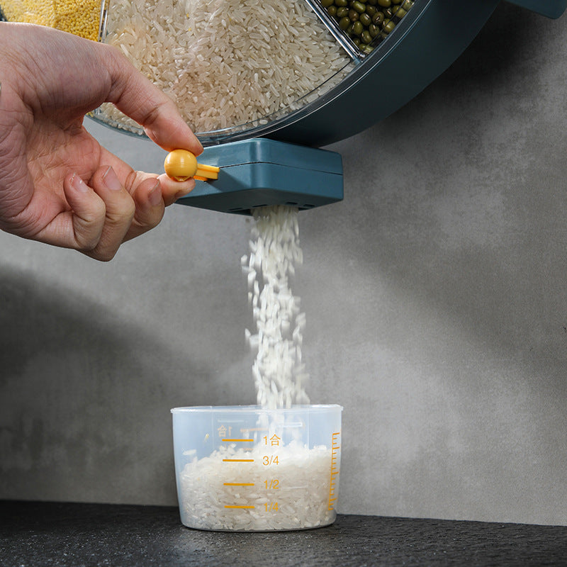Rotating Grain Storage Box Wall-Mounted Container