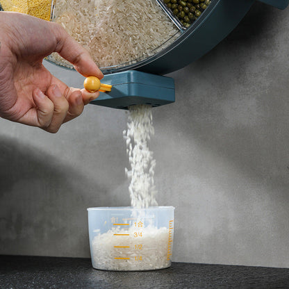Rotating Grain Storage Box Wall-Mounted Container
