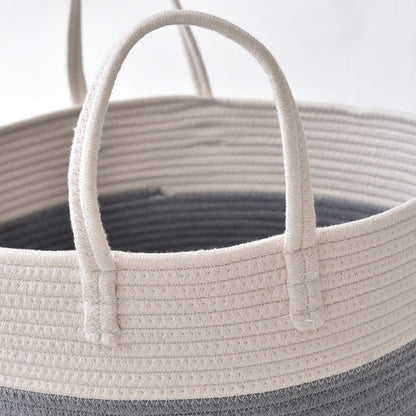Large Cotton Rope Storage Basket for Laundry & Toys