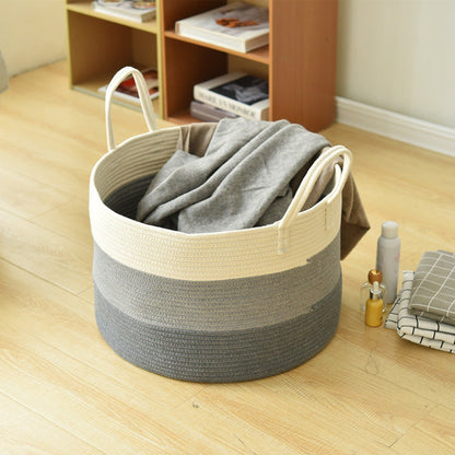 Large Cotton Rope Storage Basket for Laundry & Toys