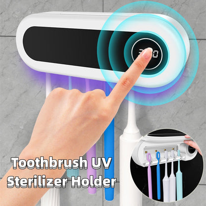 Smart UV Sterilizer Toothbrush Holder & Toothpaste Dispenser