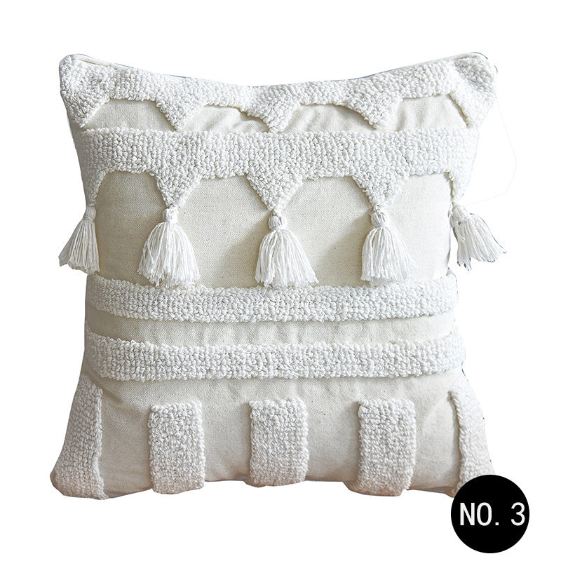 Geometric Abstract Cotton & Linen Cushion Cover – Boho Decorative Pillow Case | 45x45cm & 50x30cm