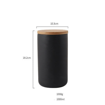 Modern Kitchen Canister with Air Tight Wood Lid