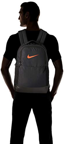 Nike Brasilia Medium Training Backpack for Women and Men with Secure Storage & Water Resistant Coating, Black/Black/White