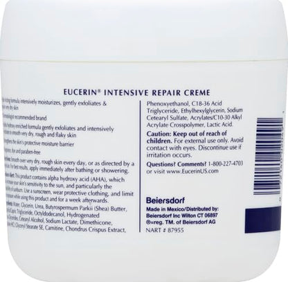 Eucerin Advanced Repair Body Cream, Urea Enriched, Unscented Body Cream for Dry Skin With Triple Moisturizing Complex, 8 OZ Tube