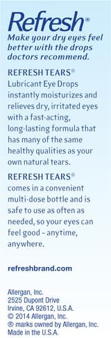 Refresh Tears, Lubricant Eye Drops, 2 Bottles .5 fl oz (15 ml)