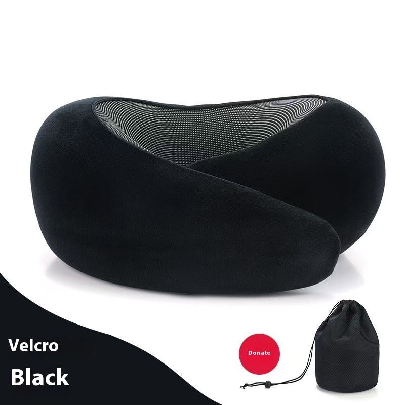 Memory Foam Travel Neck Pillow – 360° Support for Plane, Car & Office | Velcro & Buckle Styles