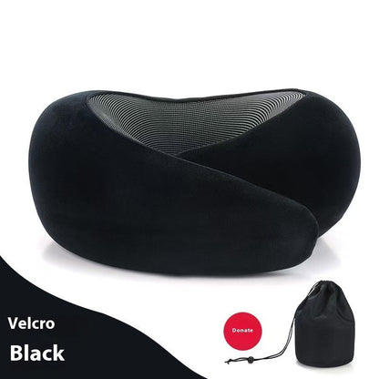 Memory Foam Travel Neck Pillow – 360° Support for Plane, Car & Office | Velcro & Buckle Styles