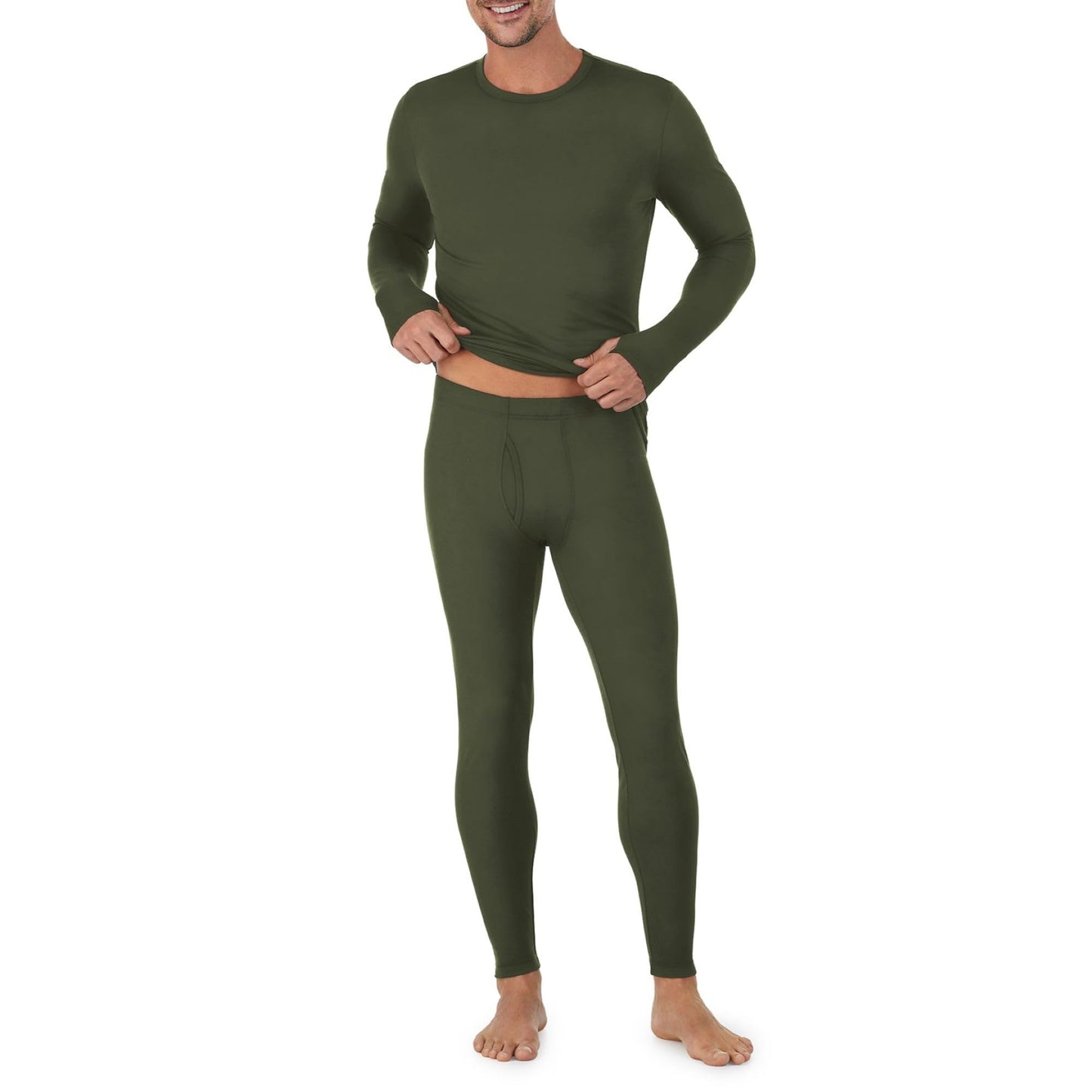 Cuddl Duds Thermal Underwear Shirt and Leggings Set for Men - Heavyweight Fleece Lined Long Johns - Winter Clothes Base Layer