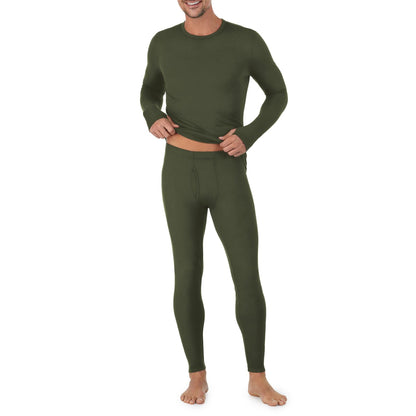 Cuddl Duds Thermal Underwear Shirt and Leggings Set for Men - Heavyweight Fleece Lined Long Johns - Winter Clothes Base Layer