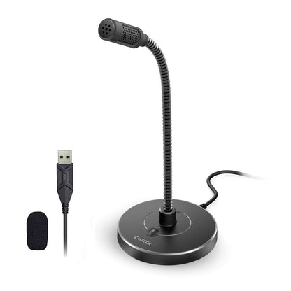 CMTECK USB Computer Microphone, Microphone for pc with RGB Light, Mute Function, Noise-Cancelling Recording Desktop Mic for Laptop for Online Chatting, Home Studio, Podcasting, Gaming, Skype, YouTube