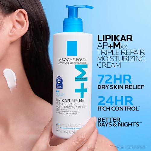 La Roche-Posay Lipikar AP+MAX Triple Repair Moisturizing Body Cream | Face & Body Lotion for Dry Skin with Shea Butter & Niacinamide | Gentle Moisturizer for Very Dry, Rough & Sensitive Skin