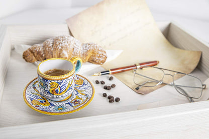 Fima Thatsarte.Com - Italian Ceramic Espresso Cup Saucer Raffaellesco Deruta -