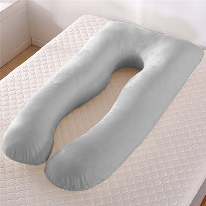 U-Shaped Pregnancy Pillow – Cooling Ice Silk & Cotton Maternity Body Pillow | 130x70cm | 4 Colors