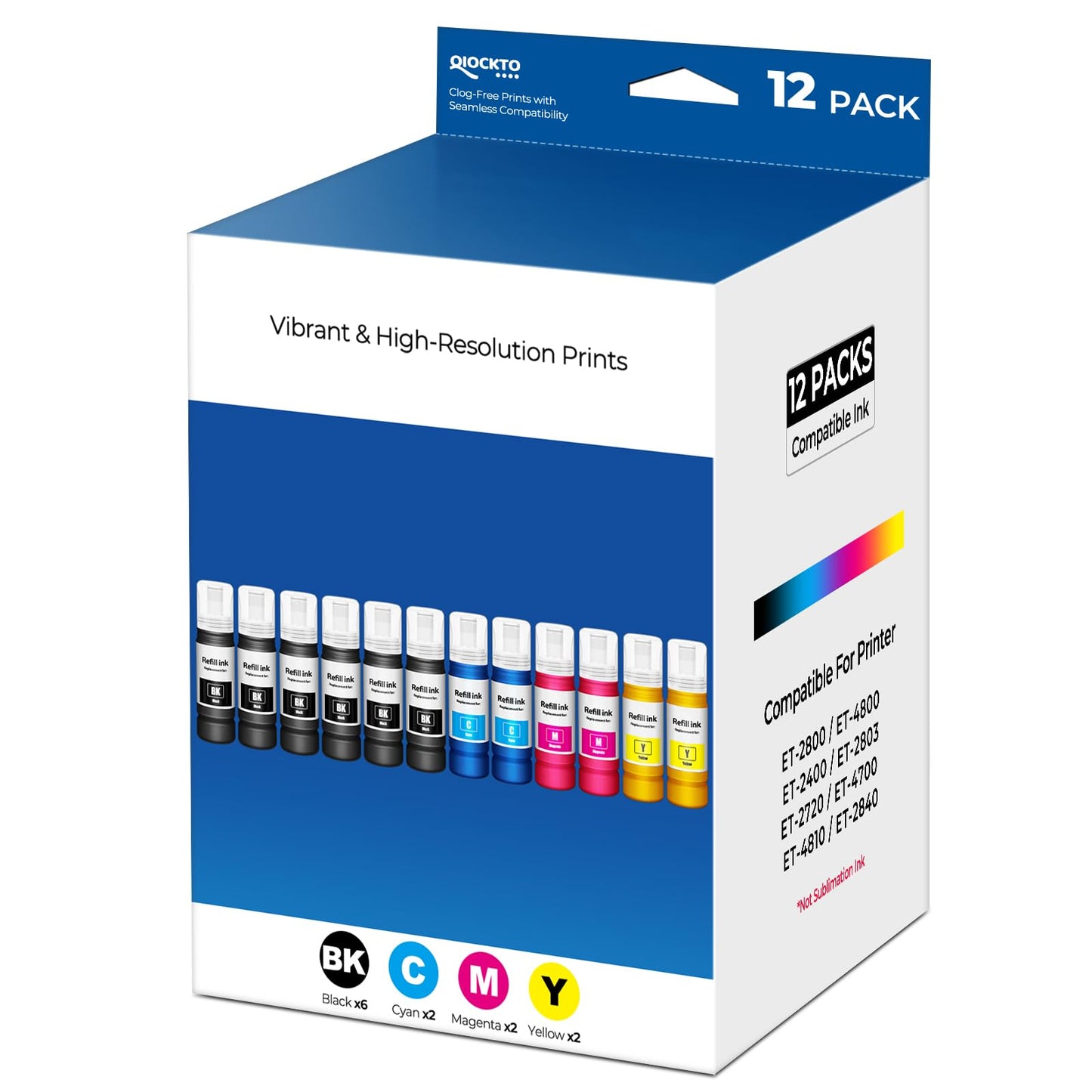 Compatible for EPT522 Ink Refill Bottles Replacement for ET-2800 ET-2400