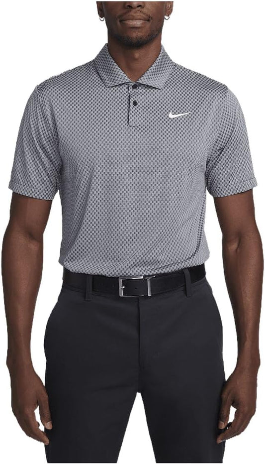 Nike Tour Men's Dri-FIT Golf Polo (Black/Dark Smoke Grey/Light Smoke Grey/White, FD5741-010) Size Large
