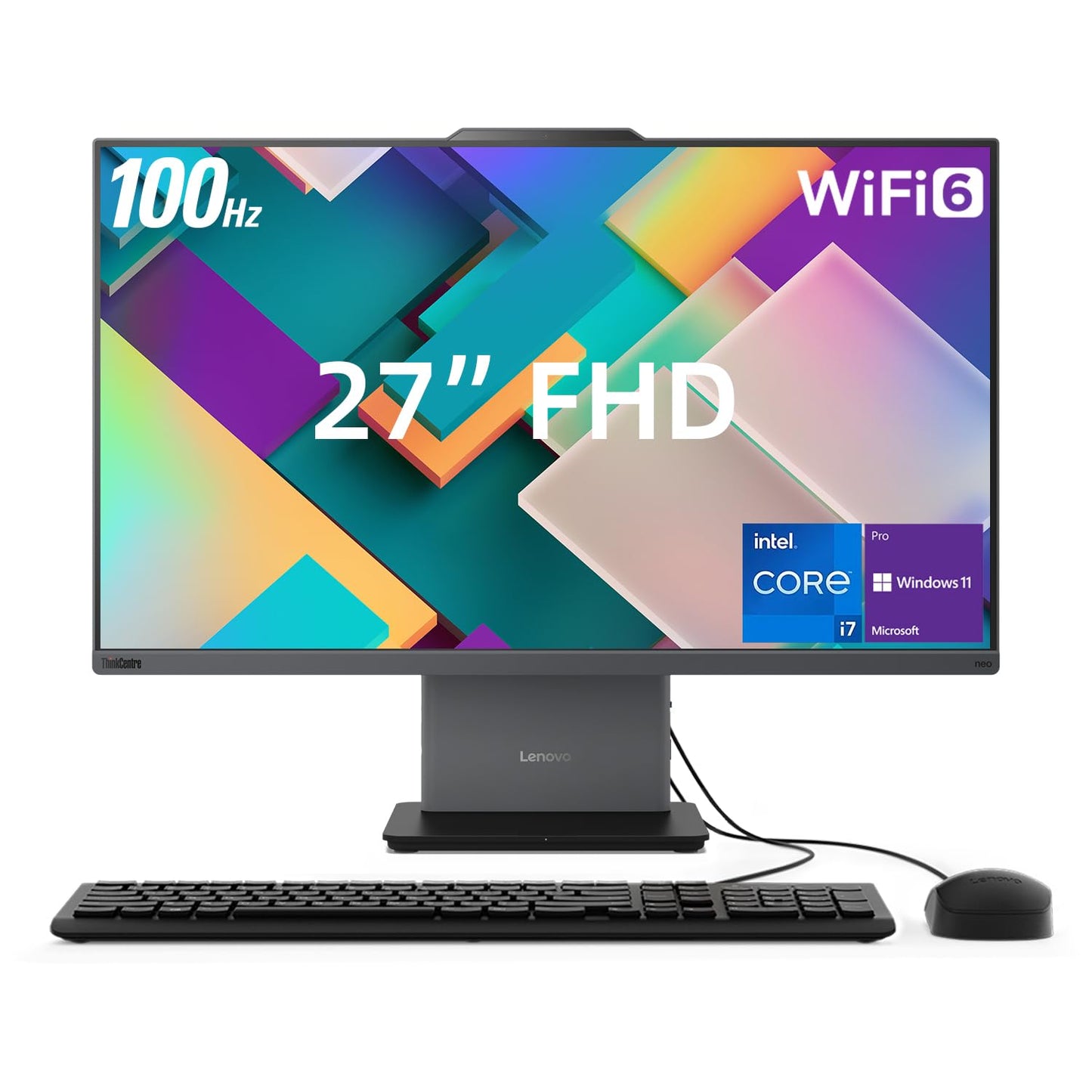 Lenovo ThinkCentre Neo 50a All-in-One Business Desktop, 27” FHD 100Hz Touchscreen, Intel Core i7-13620H, 32GB DDR5, 1TB SSD, Webcam, HDMI, Wi-Fi 6, Wired KB & M, Win 11 Pro, Adata Flash Drive Bundle