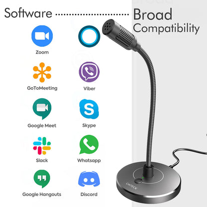 CMTECK USB Computer Microphone, Microphone for pc with RGB Light, Mute Function, Noise-Cancelling Recording Desktop Mic for Laptop for Online Chatting, Home Studio, Podcasting, Gaming, Skype, YouTube