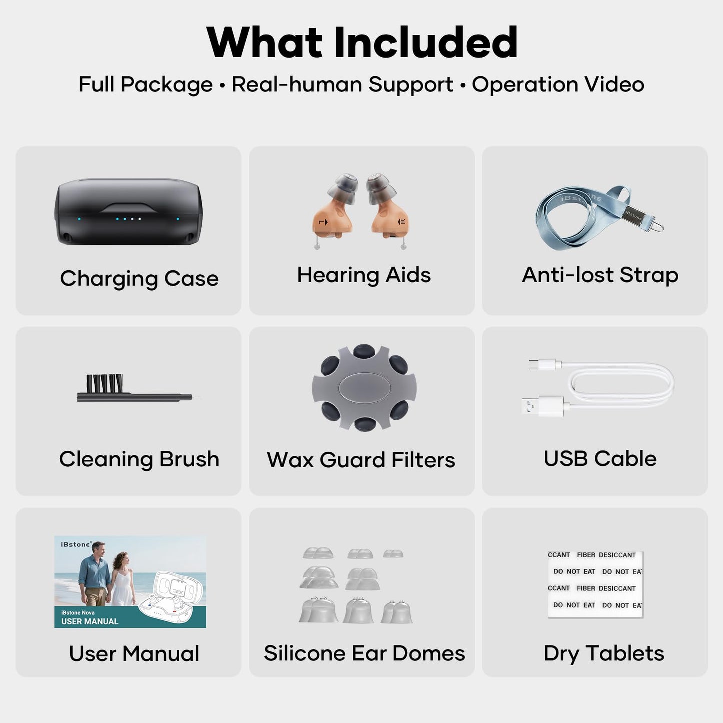 Nova Hearing Aids for Seniors Adults: Superior Sound Quality - Smart Noise Cancelling - No Feedback - 1.5Hrs Charging for 100Hrs Working - Come with Anti-Lost Lanyard - Over-the-Counter