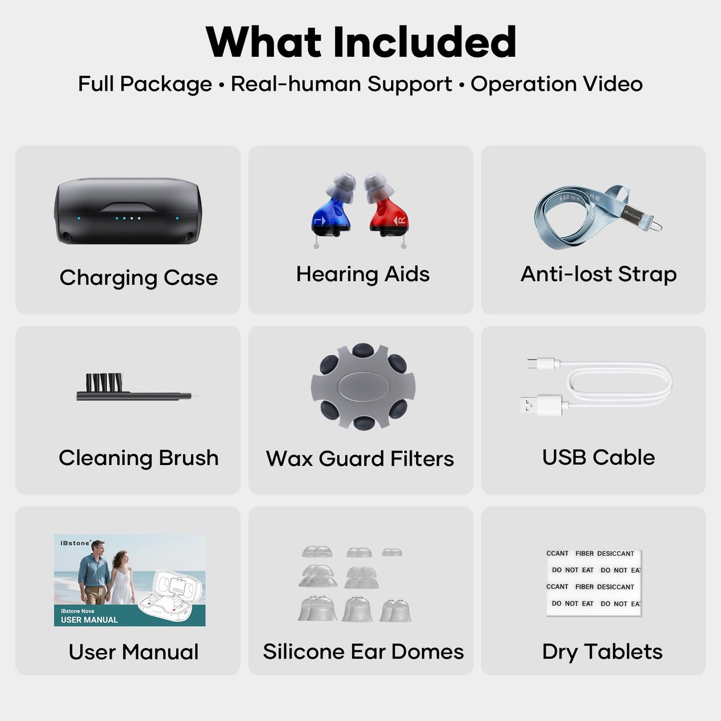 Nova Hearing Aids for Seniors Adults: Superior Sound Quality - Smart Noise Cancelling - No Feedback - 1.5Hrs Charging for 100Hrs Working - Come with Anti-Lost Lanyard - Over-the-Counter
