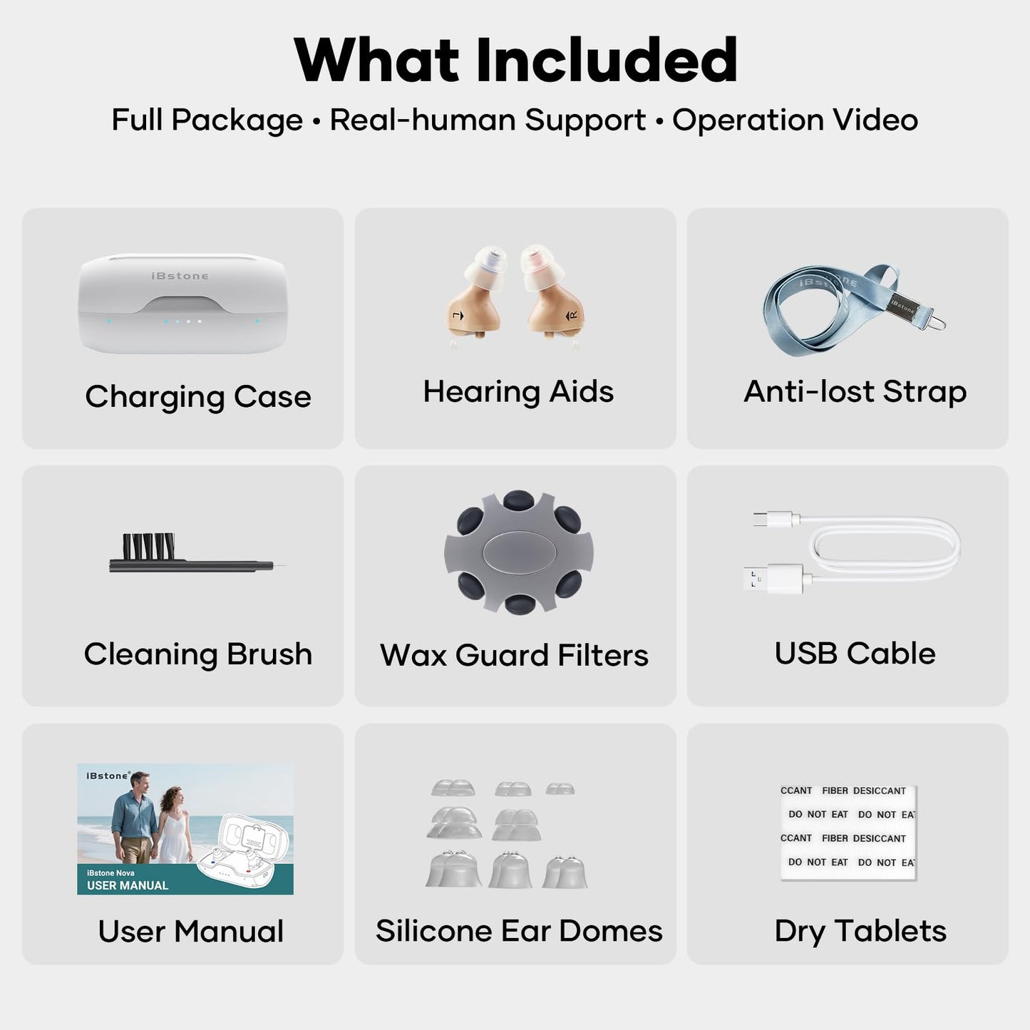 Nova Hearing Aids for Seniors Adults: Superior Sound Quality - Smart Noise Cancelling - No Feedback - 1.5Hrs Charging for 100Hrs Working - Come with Anti-Lost Lanyard - Over-the-Counter