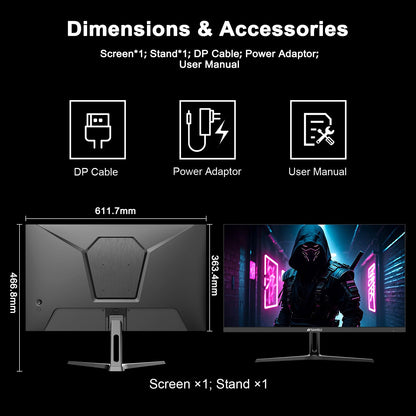 SANSUI 27 Inch Curved Gaming Monitor 180Hz 1ms with Speakers FHD 1080P Computer Monitor FreeSync|1500R|130% sRGB|HDR|Low Blue Light|HDMI DP Ports|VESA Mount|Metal Stand(ES-G27C1 HDMI Cable Incl.)