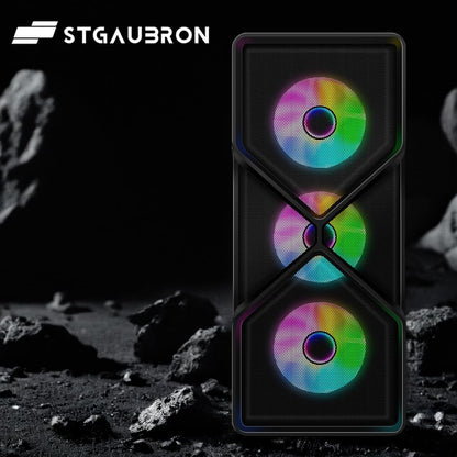 STGAubron RGB Desktop PC Computer, AMD Ryzen 5 3400G up to 4.2GHz, 16G DDR4, 512G SSD, WiFi 6 & BT 5.2, RGB Fan x6, RGB Keyboard & Mouse, Windows 11 Home