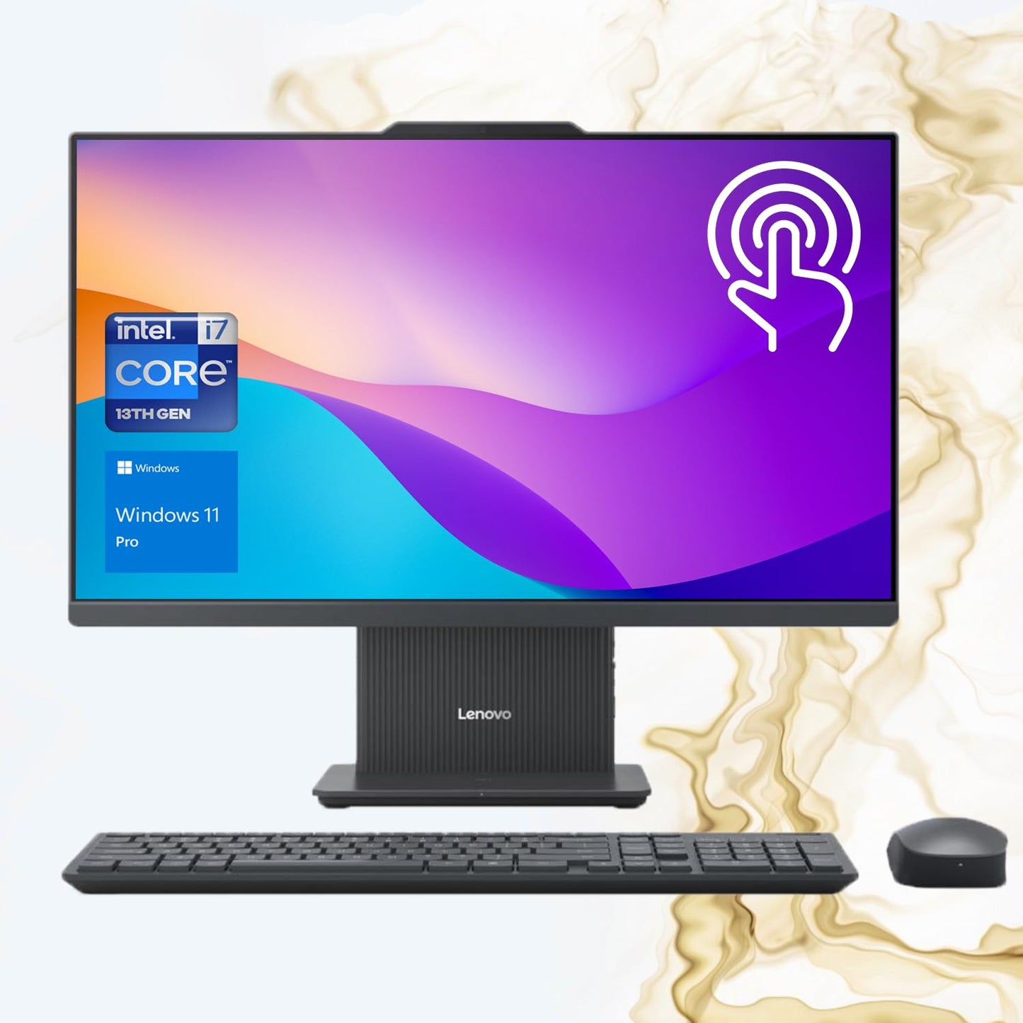 Lenovo IdeaCentre I Gen 9 27" Business All-in-One Desktop, 27" FHD 100Hz Touchscreen, Intel Core i7-13620H, 32GB DDR5 RAM, 1TB SSD, Wi-Fi 6, Windows 11 Pro, Grey + with A-Data 512 External SSD Bundle