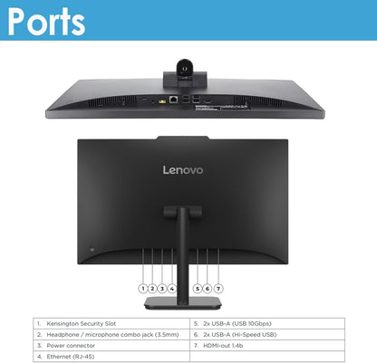 Lenovo 24 All-in-One Desktop Computer for Home Office, Intel Processor, 23.8" FHD AIO, WiFi 6, Bluetooth 5.2, RJ-45, HDMI, Keyboard & Mouse - 32GB RAM, 1TB PCIe SSD
