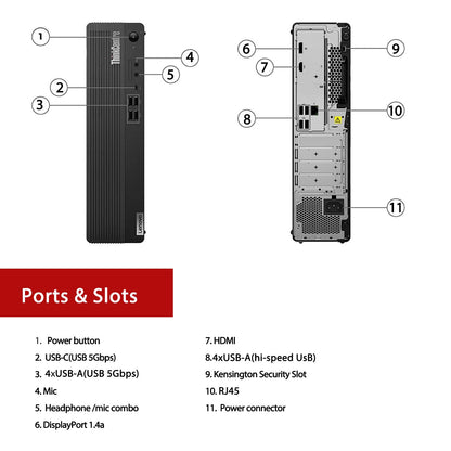 Lenovo ThinkCentre M70s Small Form Factor Business Desktop, 14th Gen Intel 10-Core i5-14400, 32GB DDR5 RAM, 1TB SSD, HDMI, DP, Wi-Fi 6, Windows 11 Pro, Bundle with Adata UC310 64GB USB Flash Drive